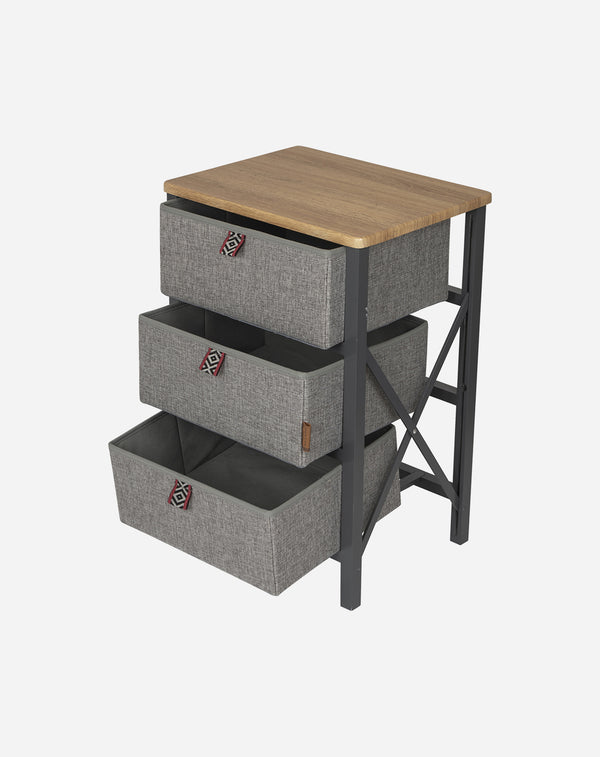 Outdoor-Schrank/Bücherregal – 3 Schubladen/Körbe – Modell Northwood