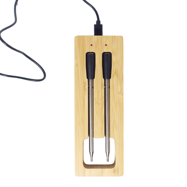 Koch- und Bratthermometer – WLAN mit Brat-App – Repeater sorgt für große Distanz zwischen Handy – Backofen, Grill oder Pfanne.