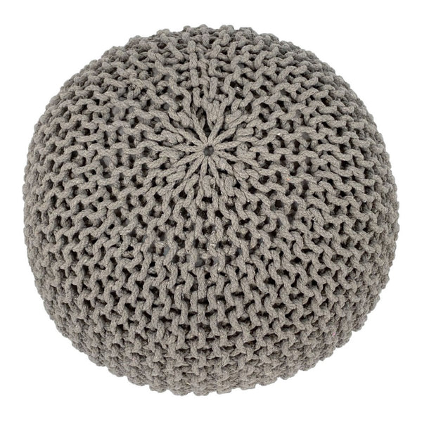 Pouf 3er-Set - Durchmesser 55 cm, gestrickter Hocker/Bodenkissen - Grobstrick-Optik