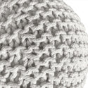 Pouf with diameter 55 cm (grey) - Knit stool/floor cushion - Coarse knit look extra high height 37 cm