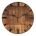 Wanduhr Holz Durchmesser 30 cm. Wohnzimmeruhr modern rund aus Holz Vintage geräuschlos. Aus Mangoholz.